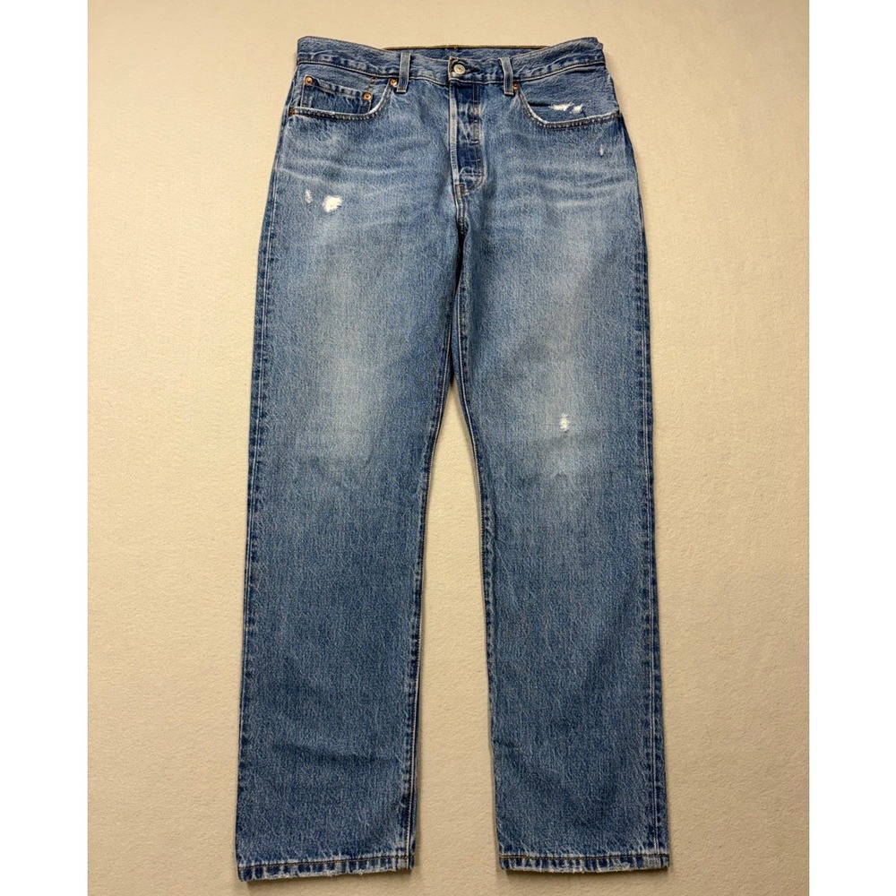 Levis 501 Original Fit Jeans Womens 31 Blue Denim Premium Straight Leg T96
